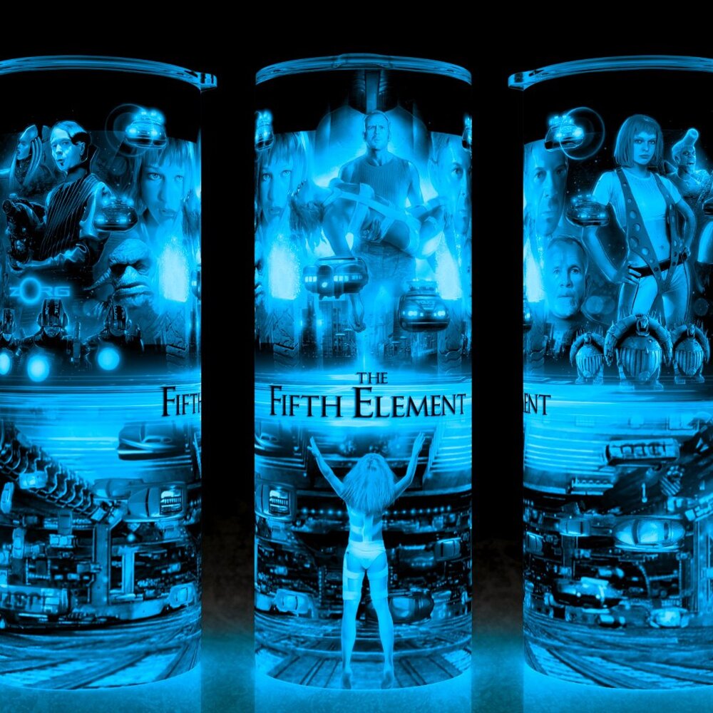 Glow in the Dark The Fifth Element 90s Bruce Willis SciFi Movie Cup Mug Tumbler